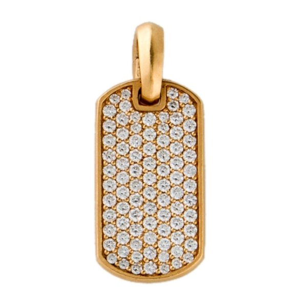 David Yurman Other - DAVID YURMAN 18K YELLOW GOLD DIAMOND 0.80CTW CHEVRON DOG TAG
